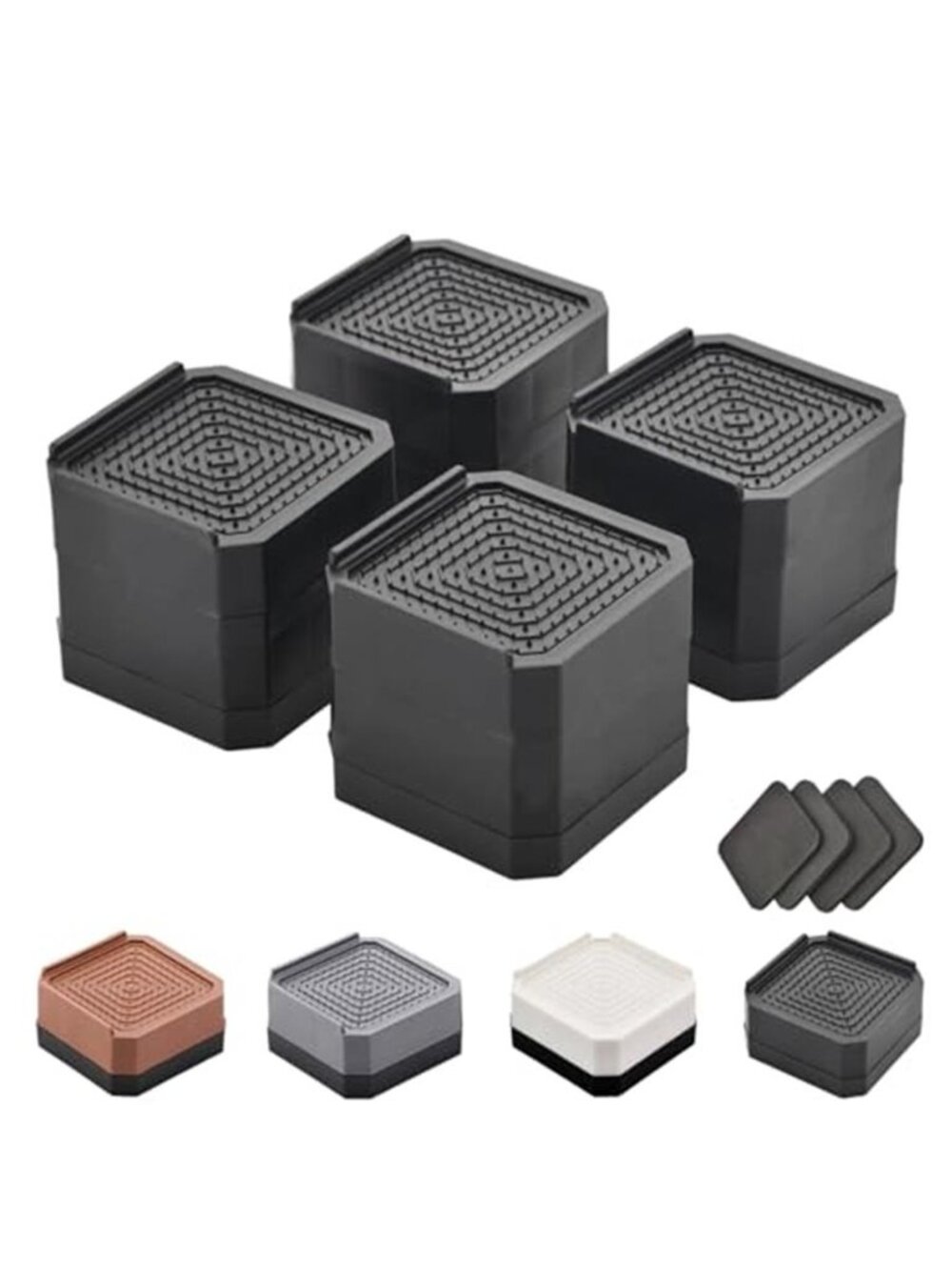 Bed Risers Furniture Risers Heavy-Duty Rectangular Adjustable Block Lift to 3 in
